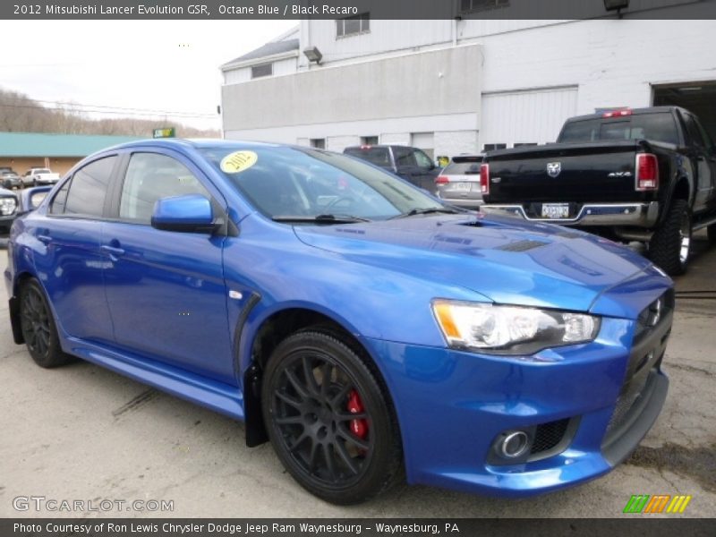 Octane Blue / Black Recaro 2012 Mitsubishi Lancer Evolution GSR