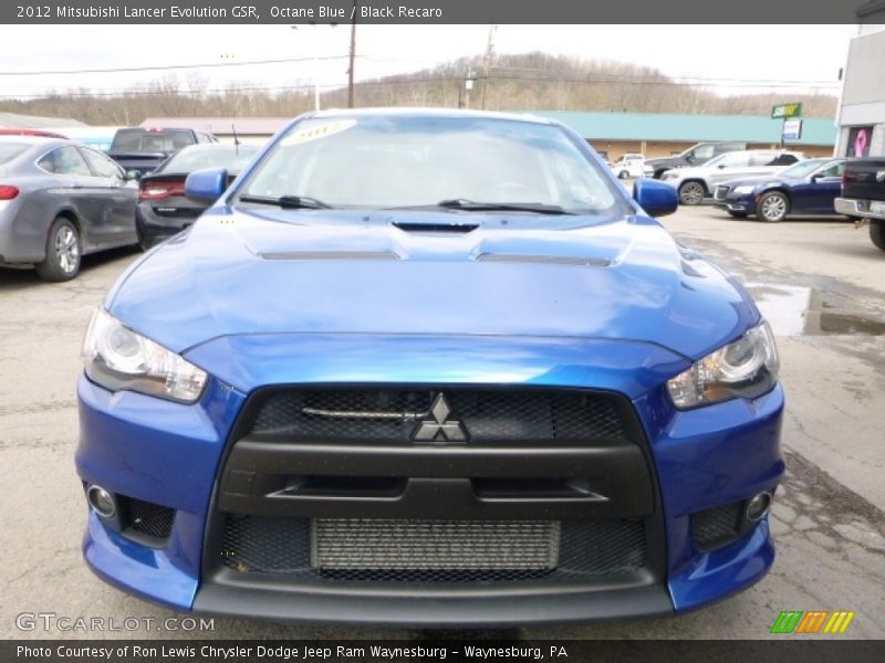 Octane Blue / Black Recaro 2012 Mitsubishi Lancer Evolution GSR