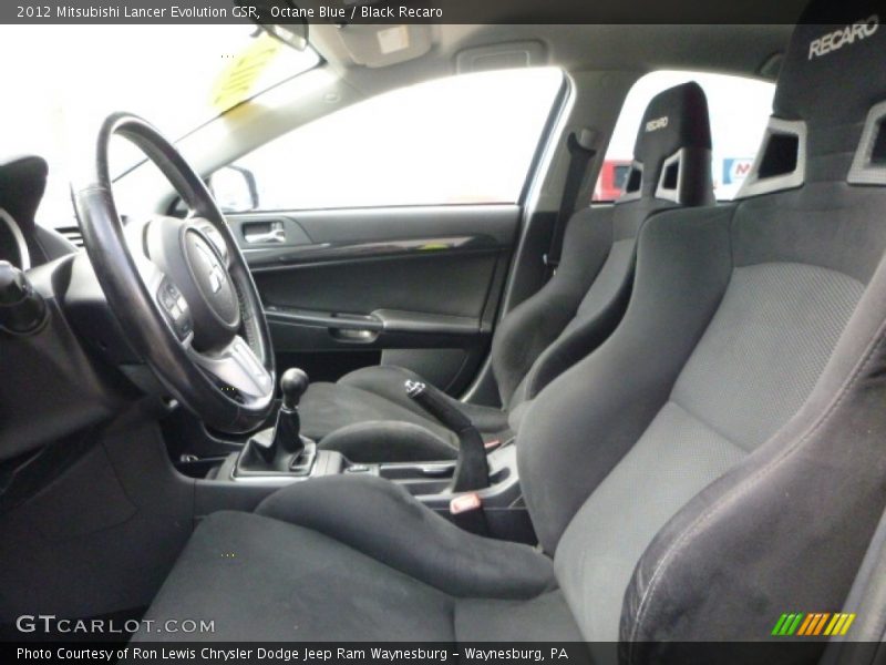 Octane Blue / Black Recaro 2012 Mitsubishi Lancer Evolution GSR
