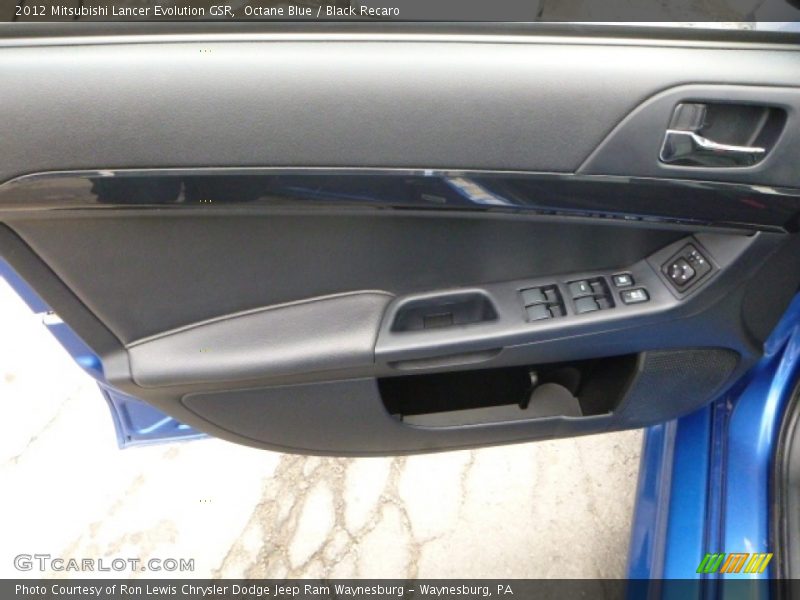 Octane Blue / Black Recaro 2012 Mitsubishi Lancer Evolution GSR