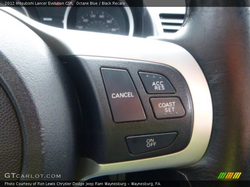 Octane Blue / Black Recaro 2012 Mitsubishi Lancer Evolution GSR