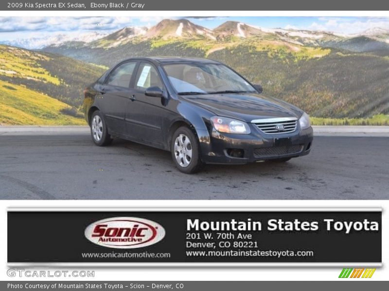 Ebony Black / Gray 2009 Kia Spectra EX Sedan