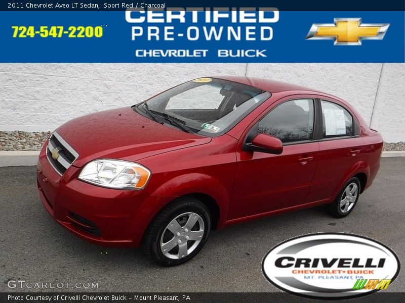 Sport Red / Charcoal 2011 Chevrolet Aveo LT Sedan