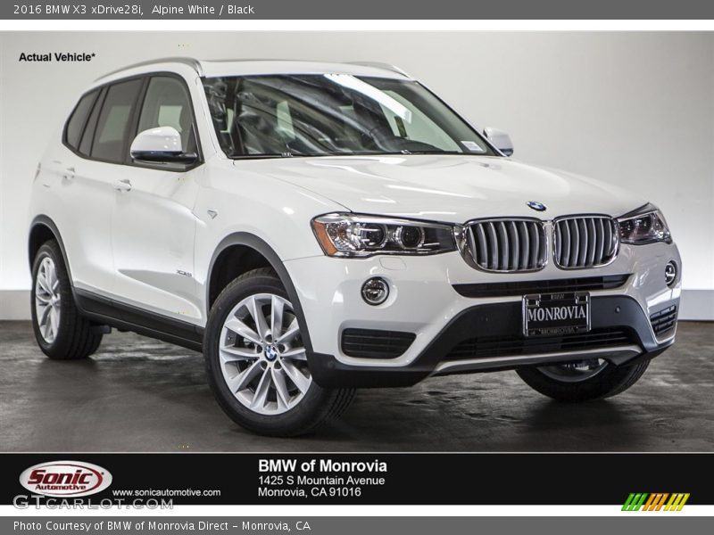 Alpine White / Black 2016 BMW X3 xDrive28i