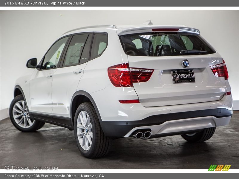 Alpine White / Black 2016 BMW X3 xDrive28i