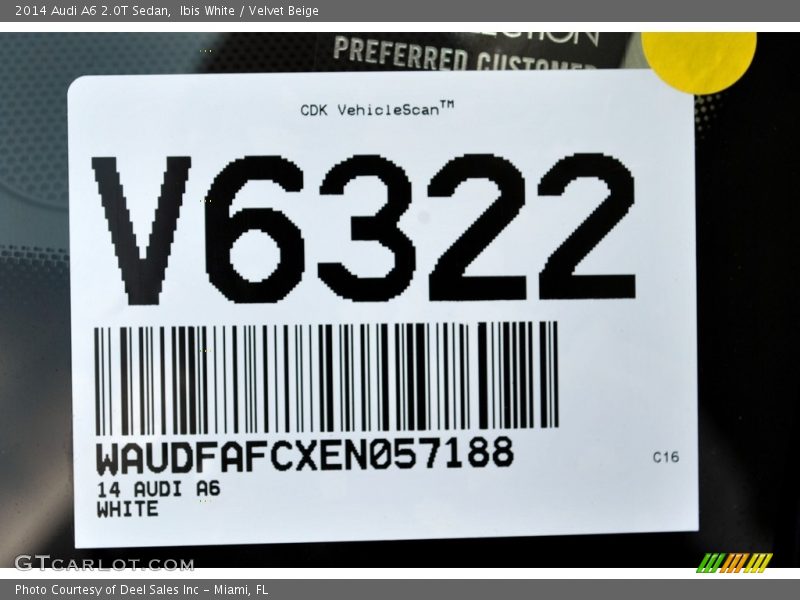 Ibis White / Velvet Beige 2014 Audi A6 2.0T Sedan