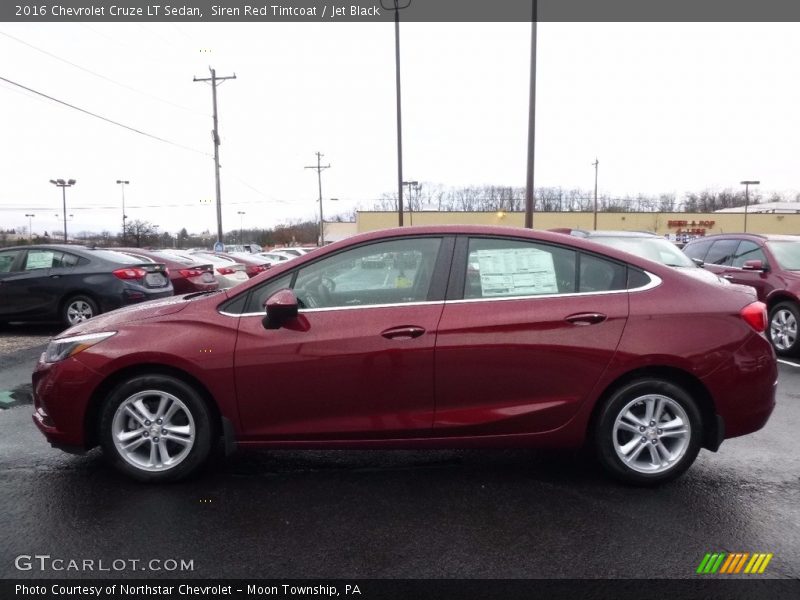 Siren Red Tintcoat / Jet Black 2016 Chevrolet Cruze LT Sedan