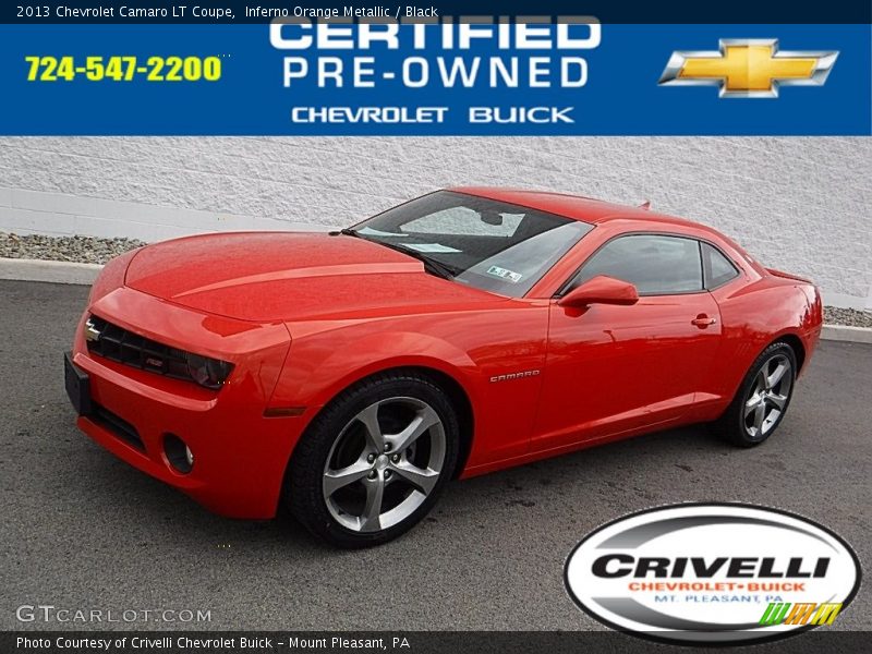 Inferno Orange Metallic / Black 2013 Chevrolet Camaro LT Coupe