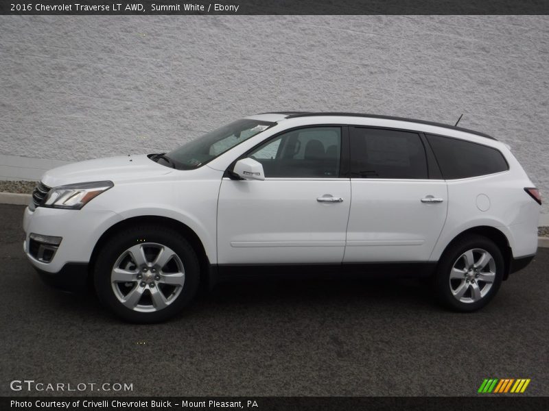 Summit White / Ebony 2016 Chevrolet Traverse LT AWD