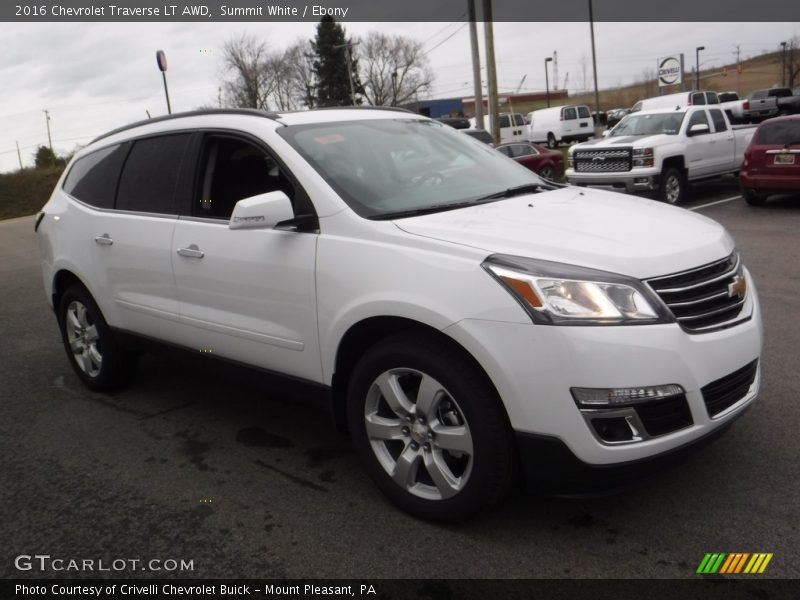 Summit White / Ebony 2016 Chevrolet Traverse LT AWD