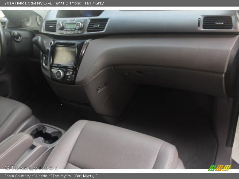 White Diamond Pearl / Gray 2014 Honda Odyssey EX-L