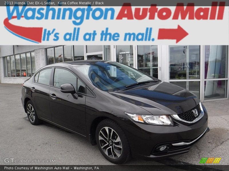 Kona Coffee Metallic / Black 2013 Honda Civic EX-L Sedan