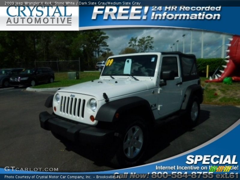 Stone White / Dark Slate Gray/Medium Slate Gray 2009 Jeep Wrangler X 4x4