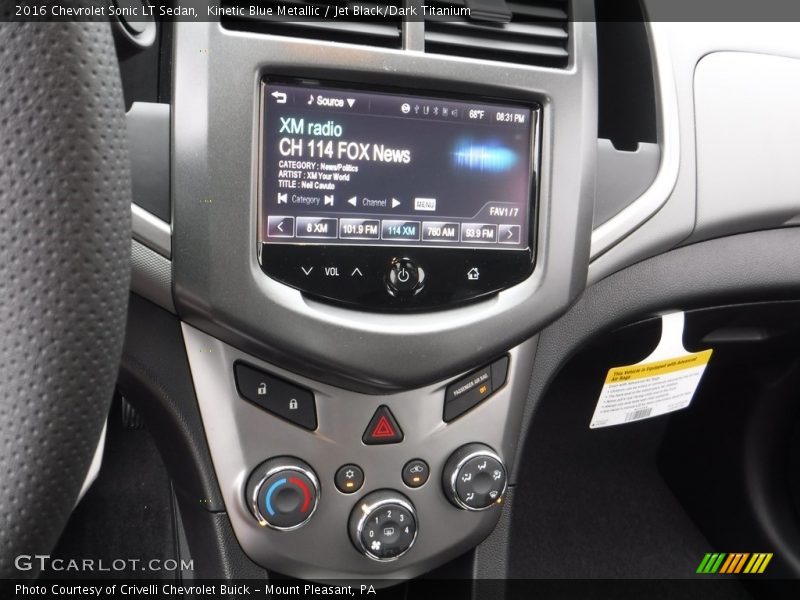 Kinetic Blue Metallic / Jet Black/Dark Titanium 2016 Chevrolet Sonic LT Sedan
