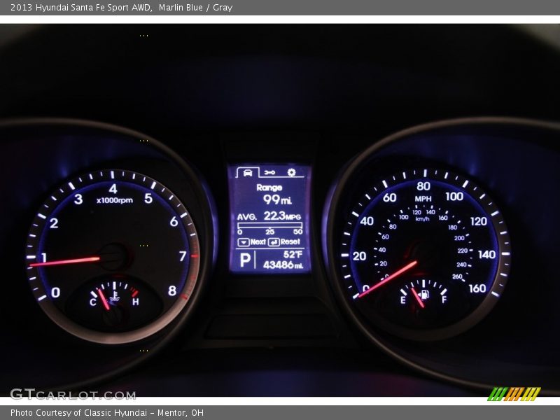 Marlin Blue / Gray 2013 Hyundai Santa Fe Sport AWD