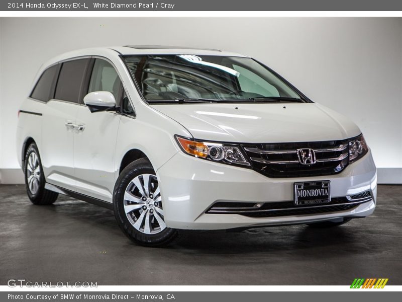 White Diamond Pearl / Gray 2014 Honda Odyssey EX-L