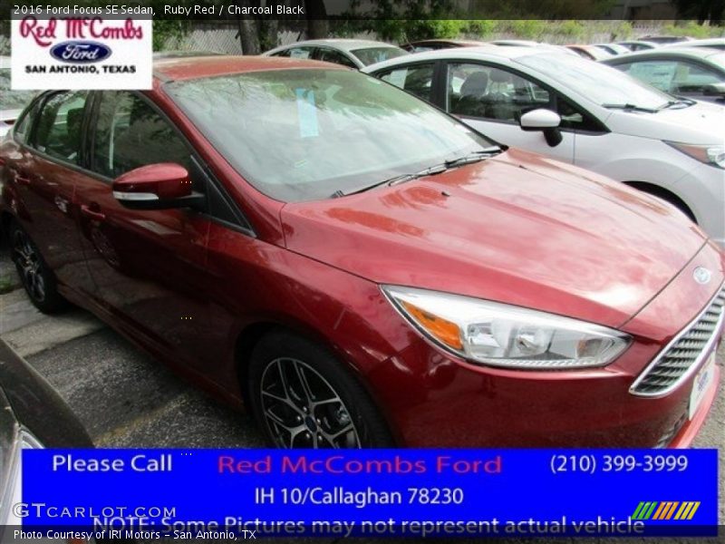 Ruby Red / Charcoal Black 2016 Ford Focus SE Sedan
