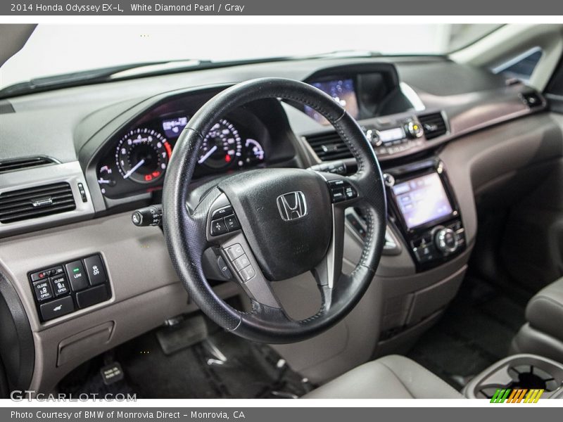 White Diamond Pearl / Gray 2014 Honda Odyssey EX-L