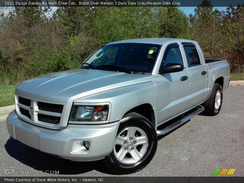 Bright Silver Metallic / Dark Slate Gray/Medium Slate Gray 2011 Dodge Dakota Big Horn Crew Cab