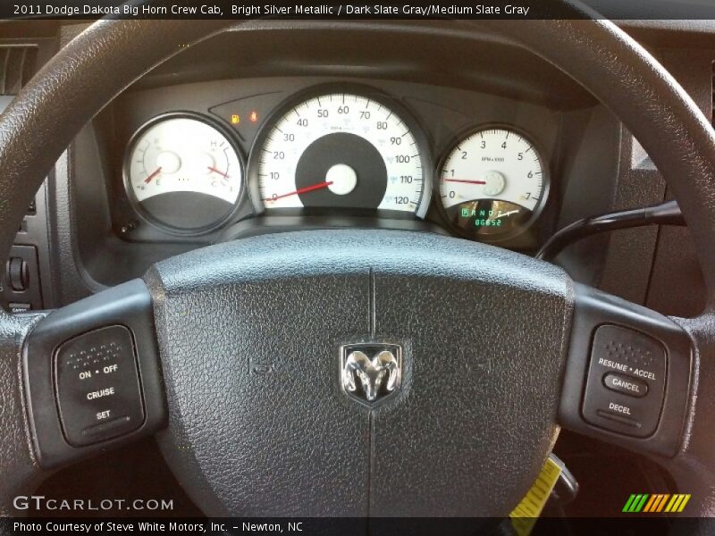 Bright Silver Metallic / Dark Slate Gray/Medium Slate Gray 2011 Dodge Dakota Big Horn Crew Cab