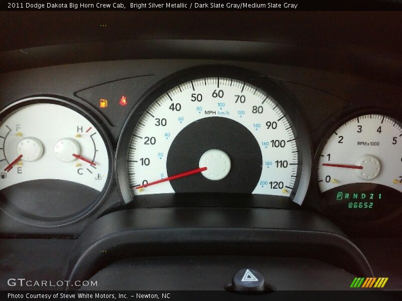 Bright Silver Metallic / Dark Slate Gray/Medium Slate Gray 2011 Dodge Dakota Big Horn Crew Cab