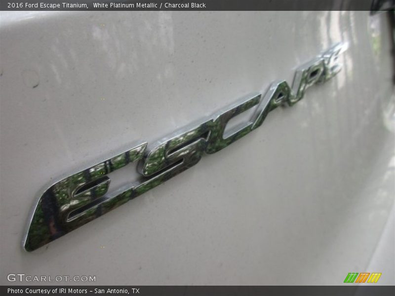 White Platinum Metallic / Charcoal Black 2016 Ford Escape Titanium