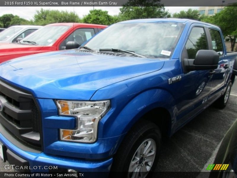 Blue Flame / Medium Earth Gray 2016 Ford F150 XL SuperCrew