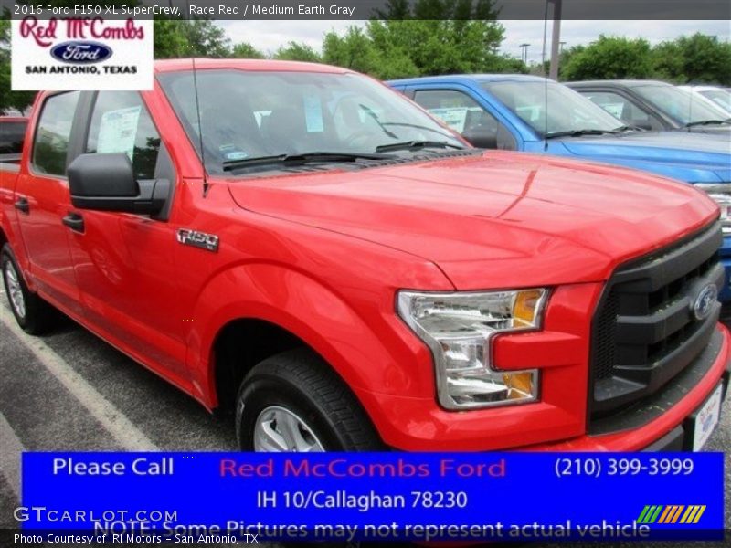 Race Red / Medium Earth Gray 2016 Ford F150 XL SuperCrew