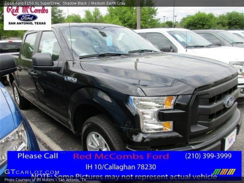 Shadow Black / Medium Earth Gray 2016 Ford F150 XL SuperCrew