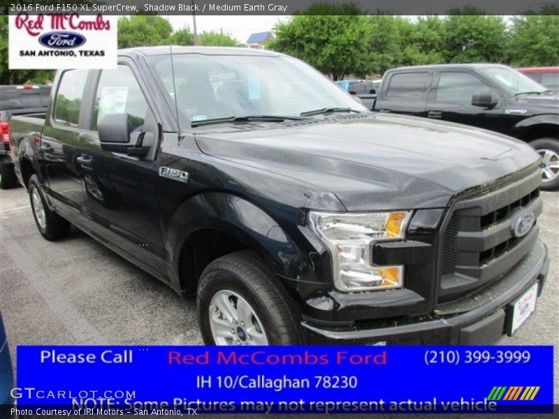 Shadow Black / Medium Earth Gray 2016 Ford F150 XL SuperCrew