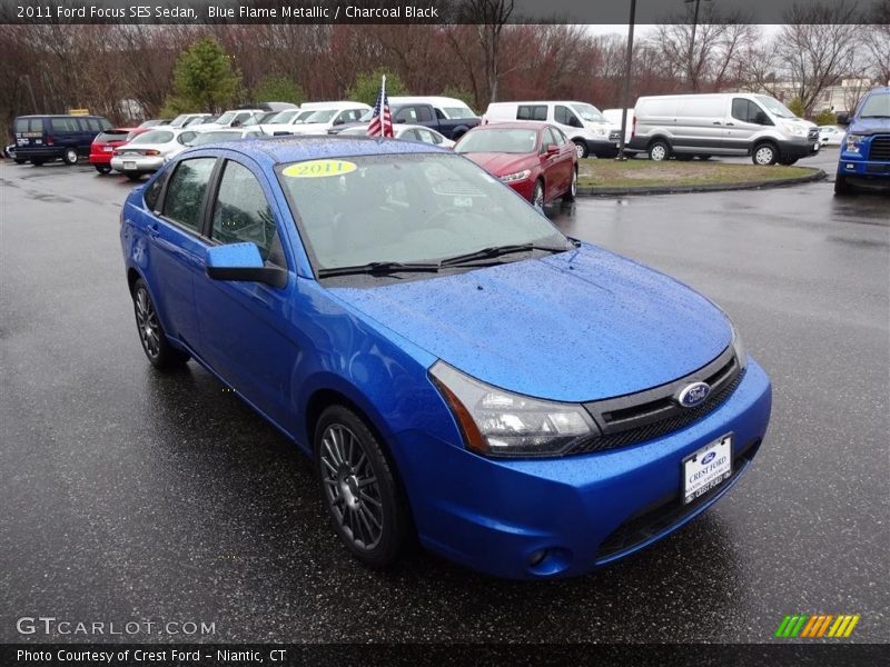 Blue Flame Metallic / Charcoal Black 2011 Ford Focus SES Sedan