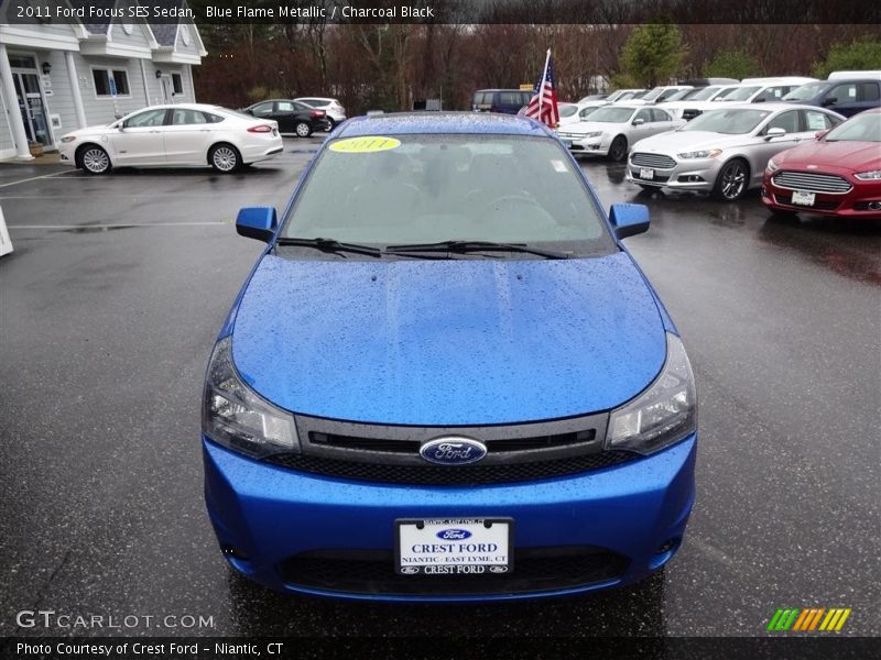 Blue Flame Metallic / Charcoal Black 2011 Ford Focus SES Sedan