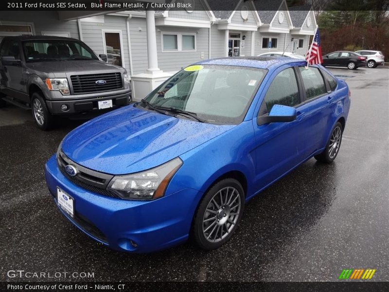 Blue Flame Metallic / Charcoal Black 2011 Ford Focus SES Sedan