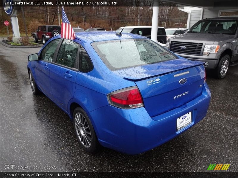 Blue Flame Metallic / Charcoal Black 2011 Ford Focus SES Sedan