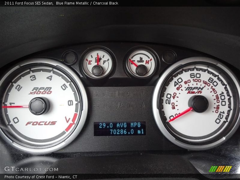 Blue Flame Metallic / Charcoal Black 2011 Ford Focus SES Sedan