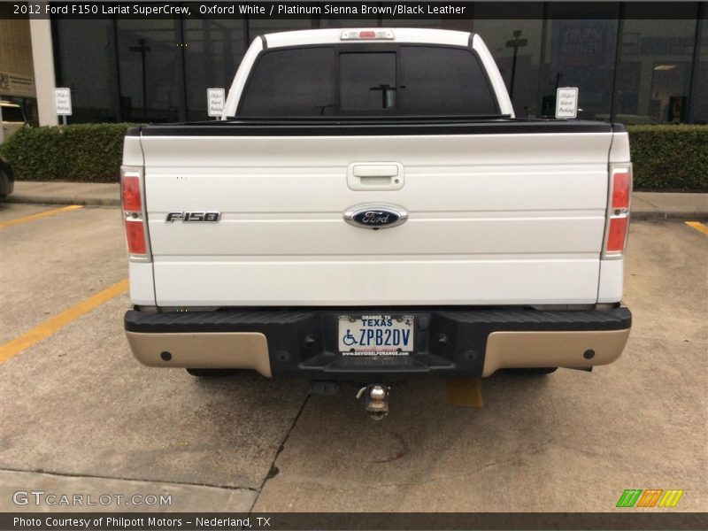 Oxford White / Platinum Sienna Brown/Black Leather 2012 Ford F150 Lariat SuperCrew