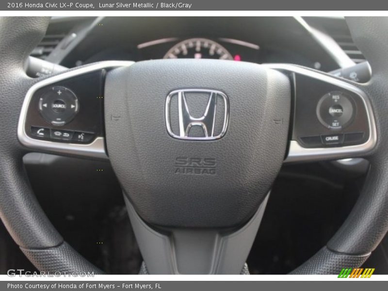 Lunar Silver Metallic / Black/Gray 2016 Honda Civic LX-P Coupe