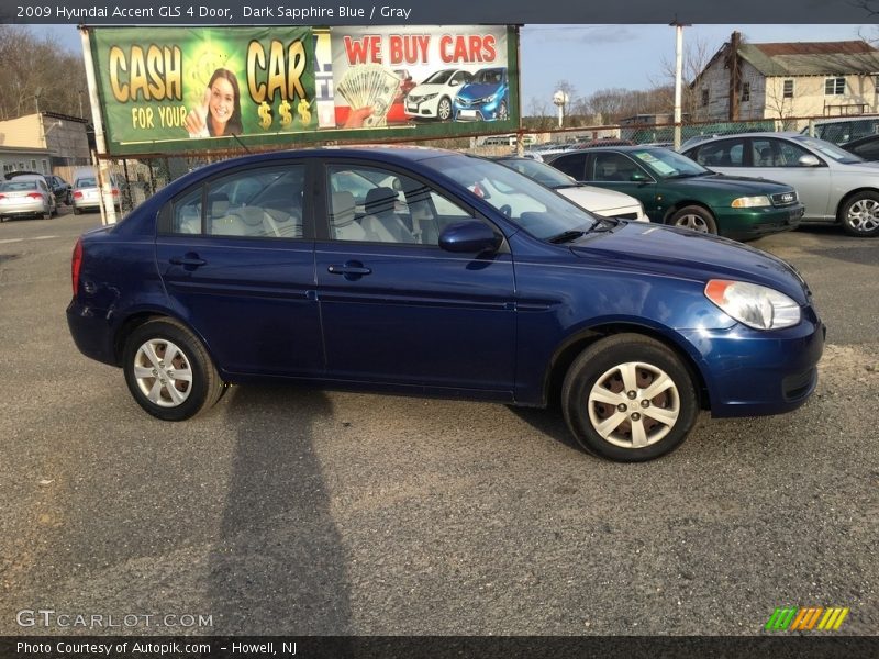 Dark Sapphire Blue / Gray 2009 Hyundai Accent GLS 4 Door