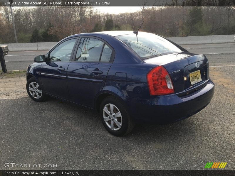 Dark Sapphire Blue / Gray 2009 Hyundai Accent GLS 4 Door