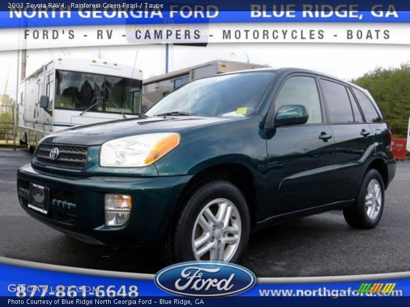 Rainforest Green Pearl / Taupe 2003 Toyota RAV4