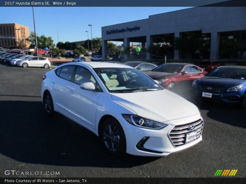White / Beige 2017 Hyundai Elantra SE