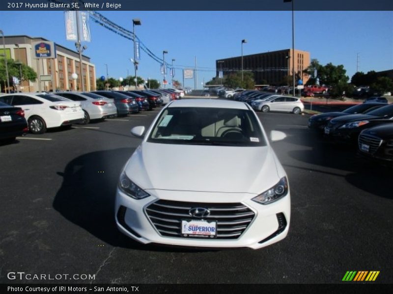 White / Beige 2017 Hyundai Elantra SE