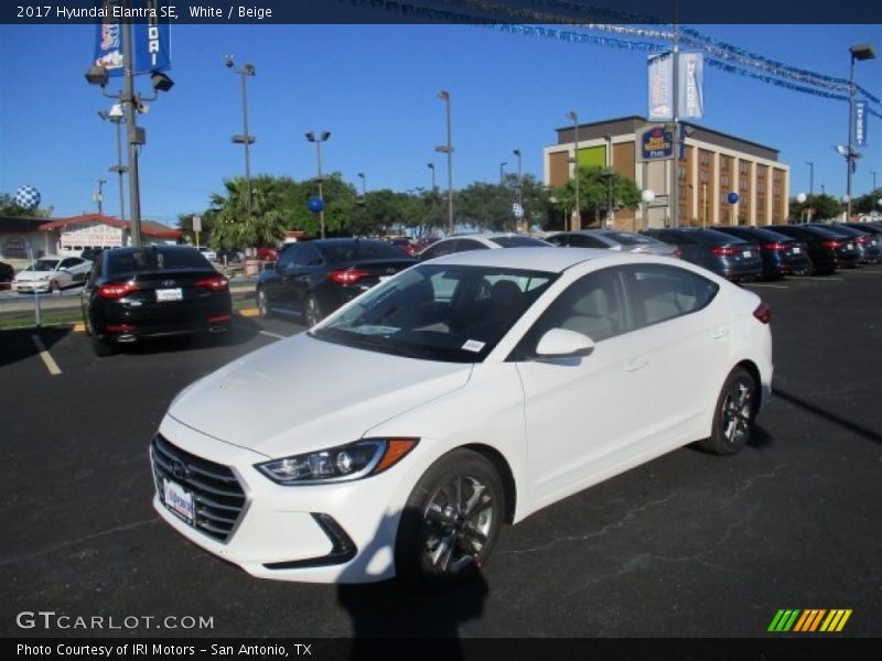 White / Beige 2017 Hyundai Elantra SE