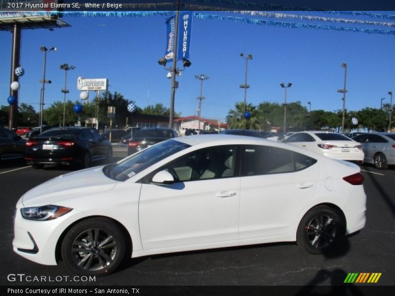 White / Beige 2017 Hyundai Elantra SE
