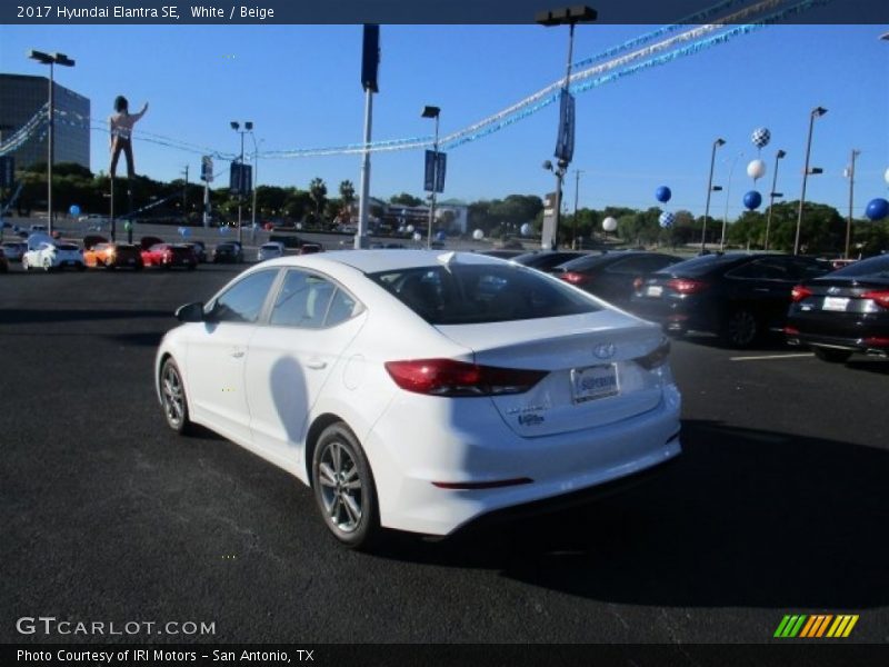 White / Beige 2017 Hyundai Elantra SE