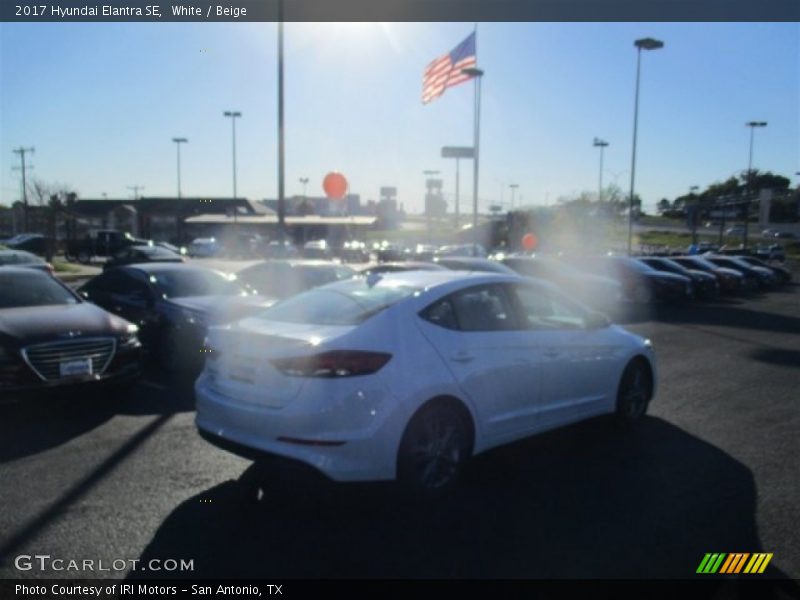 White / Beige 2017 Hyundai Elantra SE