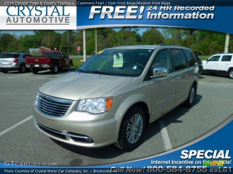Cashmere Pearl / Dark Frost Beige/Medium Frost Beige 2014 Chrysler Town & Country Touring-L