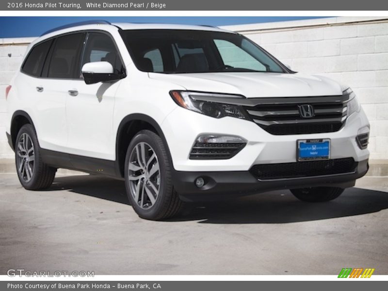 White Diamond Pearl / Beige 2016 Honda Pilot Touring