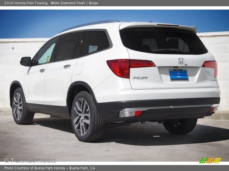 White Diamond Pearl / Beige 2016 Honda Pilot Touring
