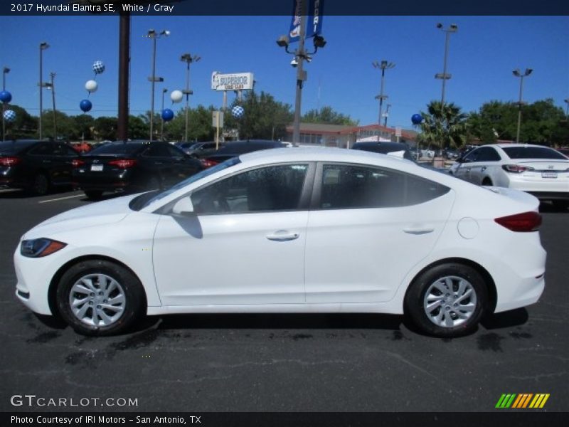 White / Gray 2017 Hyundai Elantra SE
